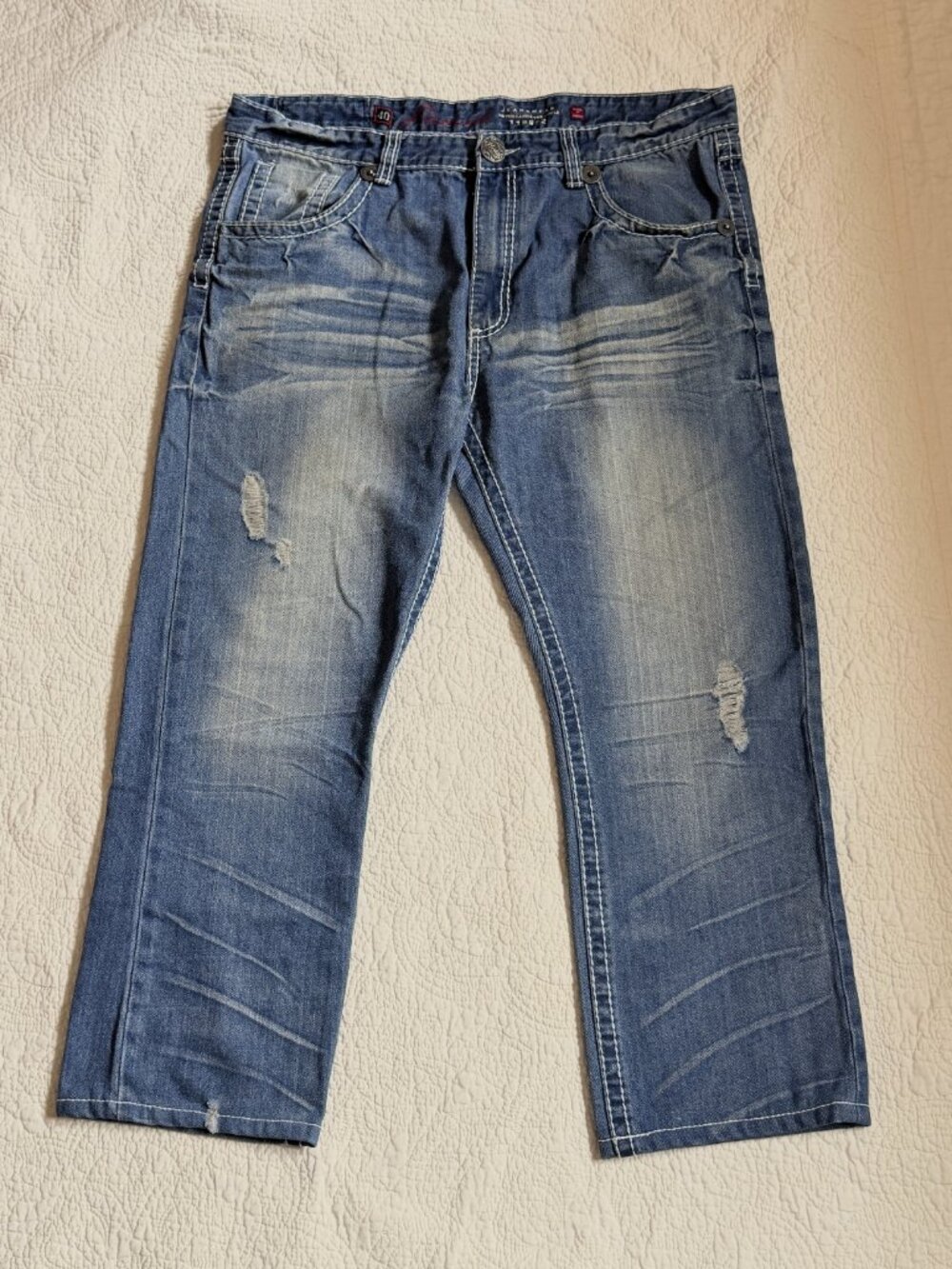 Parish Nation Men’s Jeans Inseam 28” Size 40 Y2K Baggy Distressed Hip Hop Denim